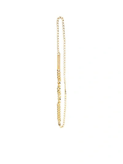 Shop Maison Margiela Plaque Chain Necklace In Gold