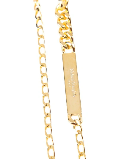 Shop Maison Margiela Plaque Chain Necklace In Gold