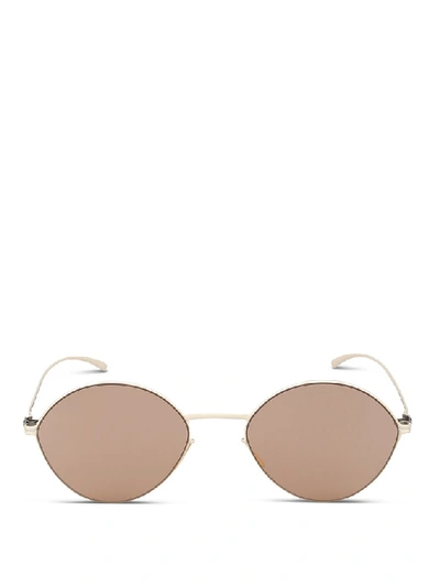 Shop Mykita X Maison Margiela Round Sunglasses In Brown