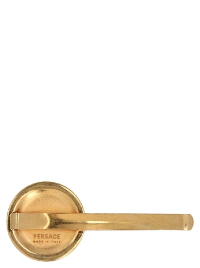 Shop Versace Medusa Hair Clip In Gold