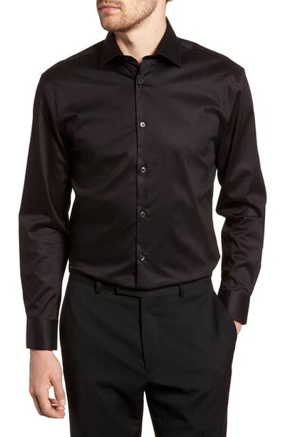 Shop John Varvatos Slim Fit Stretch Solid Dress Shirt In Black