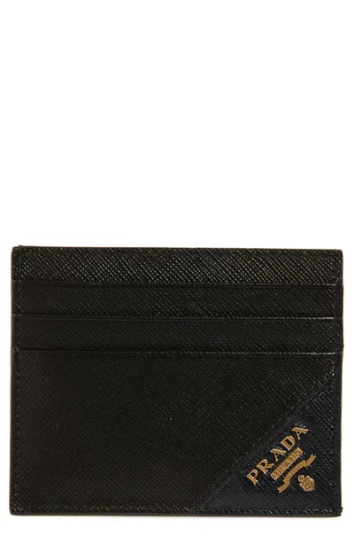 Shop Prada Saffiano Leather Card Case In Nero 1