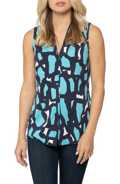 Shop Nic + Zoe Vivid Giraffe Print Sleeveless Blouse In Multi