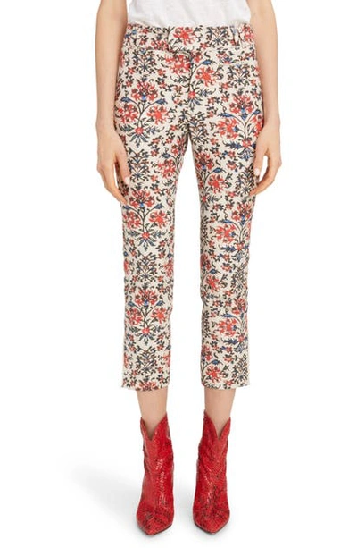 Shop Isabel Marant Floral Print Slim Pants In Red