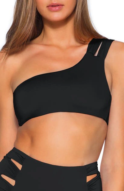 Shop Soluna Clear Skies One-shoulder Bikini Top In Black