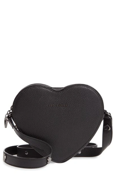 Shop Ted Baker Loverr Leather Crossbody Bag In Black