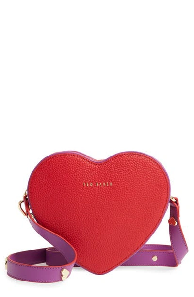 Shop Ted Baker Loverr Leather Crossbody Bag In Red