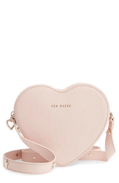 Shop Ted Baker Loverr Leather Crossbody Bag In Dusky-pink