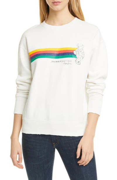 Shop Polo Ralph Lauren Polo Bear Sweatshirt In Deckwash White