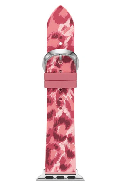 Shop Kate Spade Apple Watch Strap, 38mm In Pink/ Animal Print