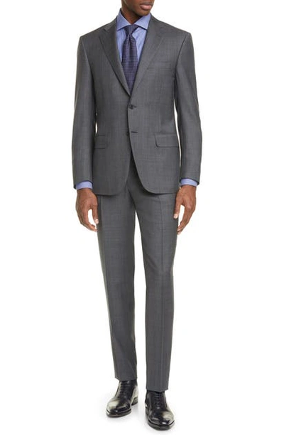 Shop Canali Siena Soft Classic Fit Glen Plaid Wool Suit In Grey
