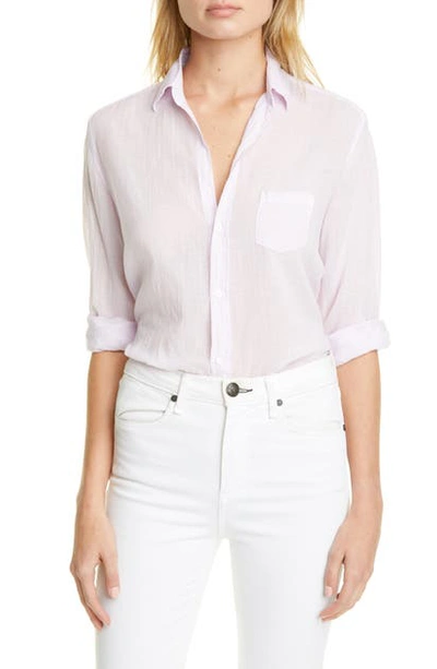 Shop Frank & Eileen Cotton Voile Button-up Shirt In Iris Voile