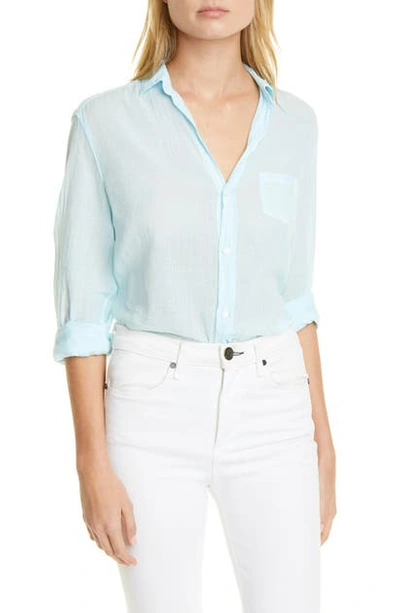 Shop Frank & Eileen Cotton Voile Button-up Shirt In Soft Blue Voile