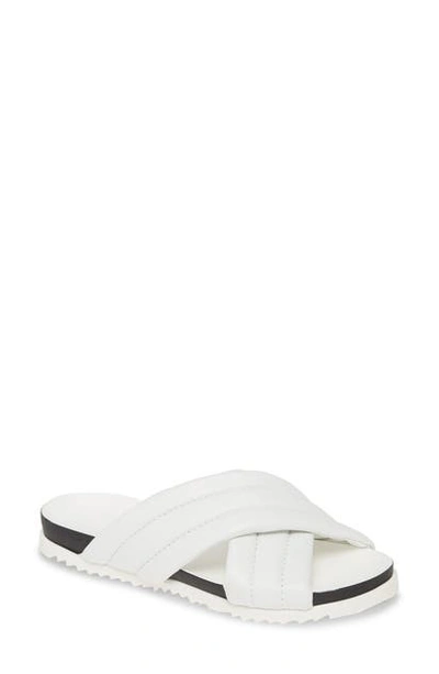 Shop Charles David Lye Slide Sandal In White Leather