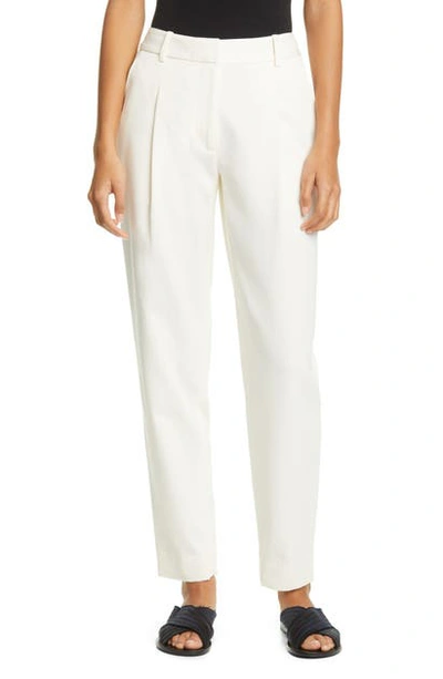 Shop Co Tton & Wool Crop Trousers In Ivory