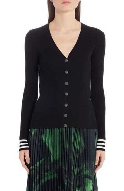 Shop Off-white Industrial Ribbed Cardigan In Black