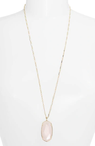 Shop Kendra Scott Reid Long Faceted Pendant Necklace In Gold/ Ivory Mop