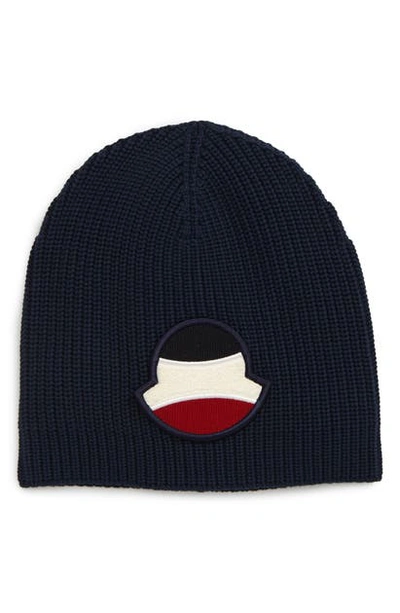 Shop Moncler Tricot Beanie In Navy