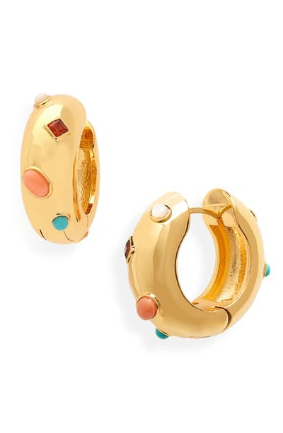 Shop Lizzie Fortunato La Bomba Hoop Earrings In Multi/ Gold
