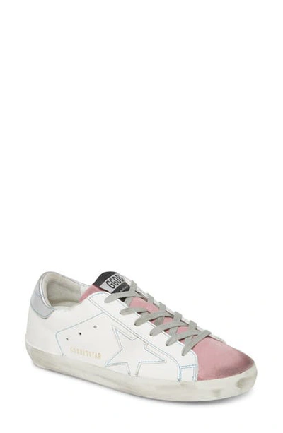 Shop Golden Goose Superstar Low Top Sneaker In White Leather/ Pink