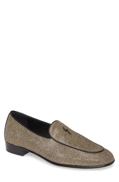 Shop Giuseppe Zanotti Glitter Loafer In Gold