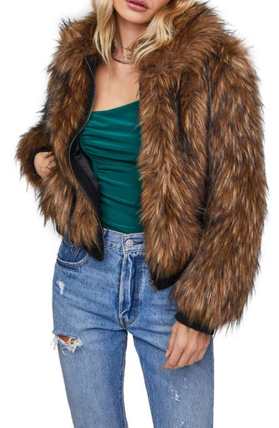 Shop Astr Jiselle Faux Fur Jacket In Foxy Brown