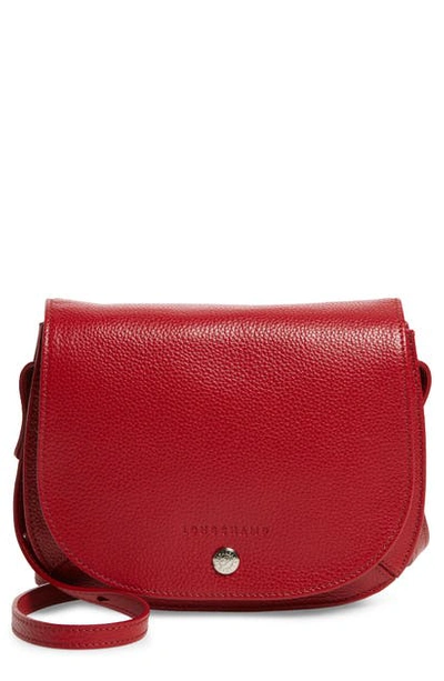 Shop Longchamp Small Le Foulonne Leather Crossbody Bag In Red