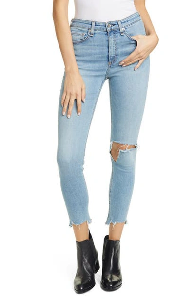 Shop Rag & Bone Nina High Waist Shredded Ankle Skinny Jeans In Aspen