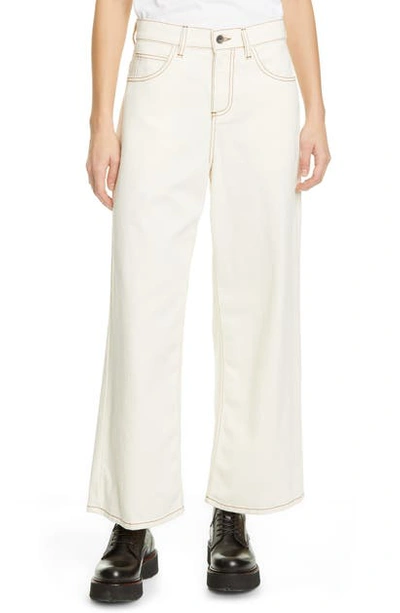 Shop Marni High Waist Ankle Wide Leg Pants In Glass