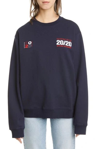 Shop Martine Rose Classic 2020 Cotton Sweatshirt In Navy