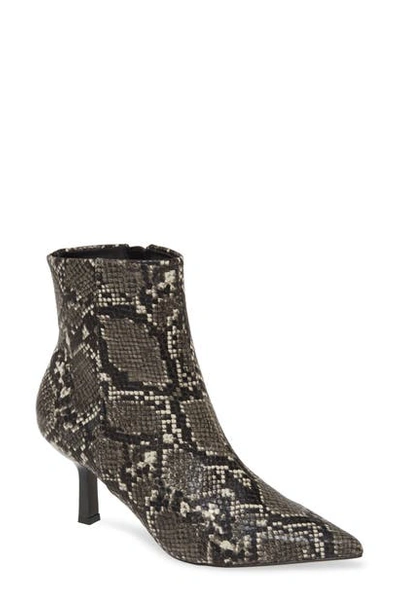 Shop Steve Madden Sparrow Pointy Toe Bootie In Grey Snake Print
