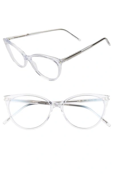 Shop Saint Laurent 53mm Optical Glasses In Crystal