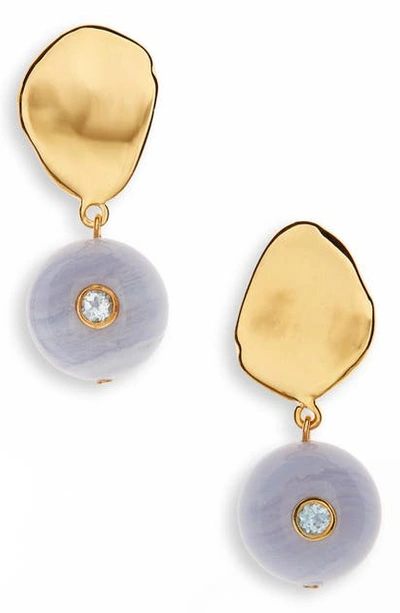 Shop Lizzie Fortunato Lalla Drop Earrings In Light Blue/ Multi