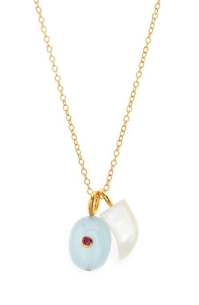 Shop Lizzie Fortunato Oasis Necklace In Blue