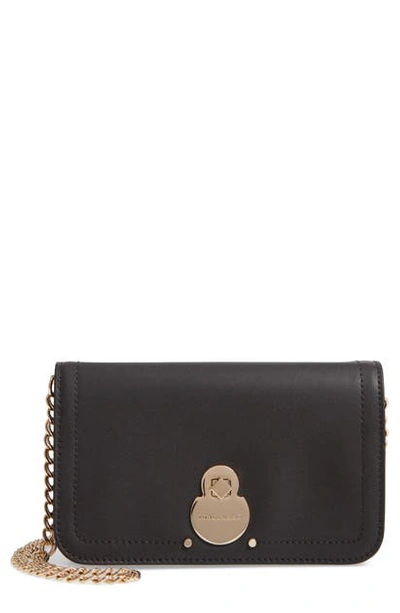 Shop Longchamp Cavalcade Leather Wallet On A Chain In Black