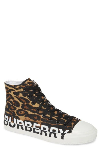 Shop Burberry Larkhall High Top Sneaker In Leopard