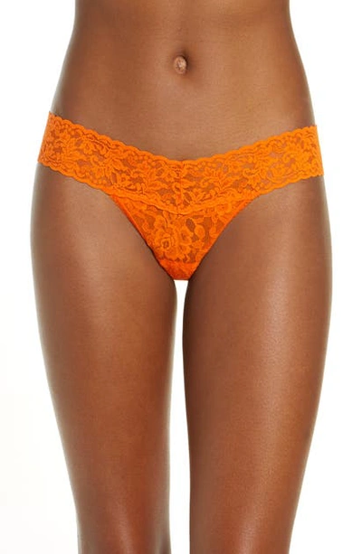 Shop Hanky Panky Signature Lace Low Rise Thong In Satsuma Or