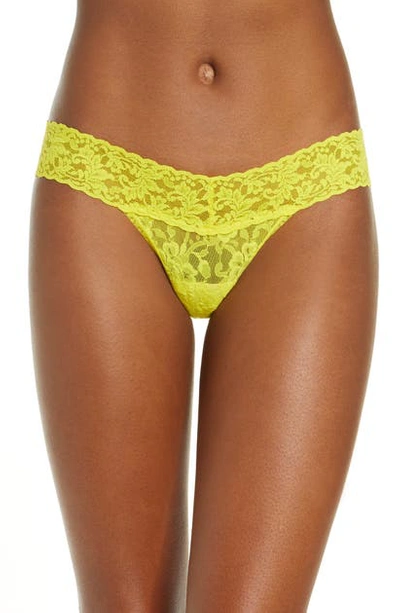 Shop Hanky Panky Signature Lace Low Rise Thong In Zest Yellow