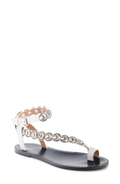 Shop Isabel Marant Ermony Asymmetrical Ankle Strap Sandal In White