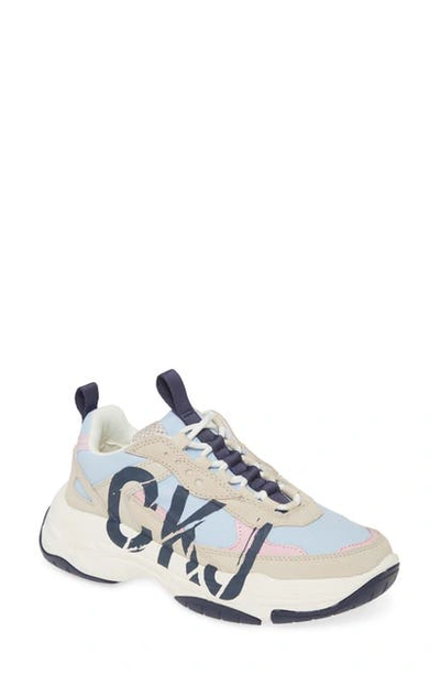 Shop Calvin Klein Jeans Est.1978 Marleen Sneaker In Stone/ Chambray Blue Suede