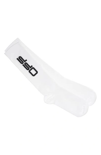 Shop Off-white Long Logo Socks In White Black