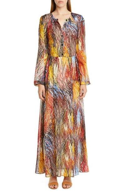 Shop Missoni Print Long Sleeve Maxi Dress In Multi