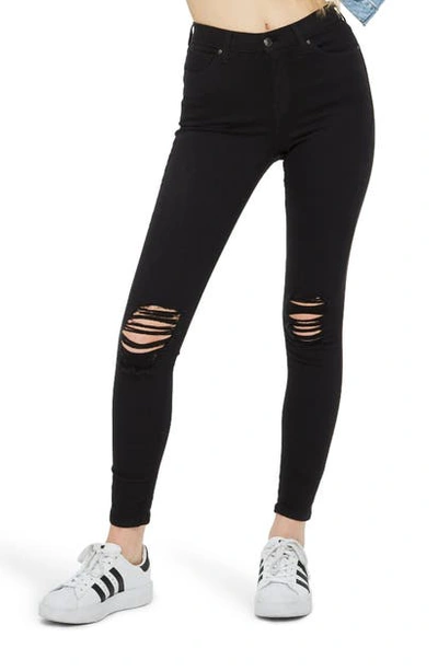 Shop Topshop Jamie High Waist Ripped Jeans In Black