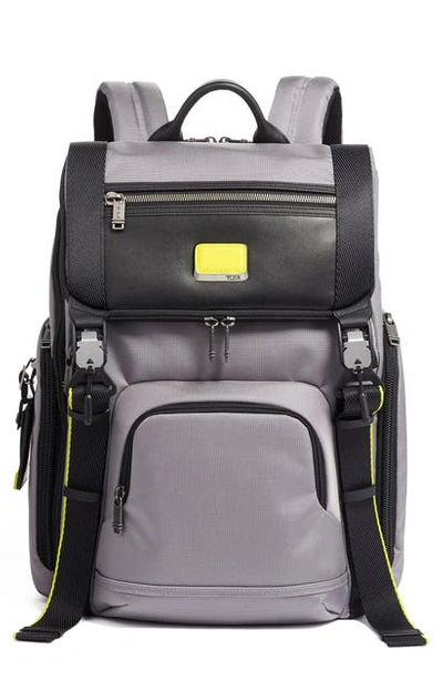 Shop Tumi Lark Backpack In Grey/ Bright Lime