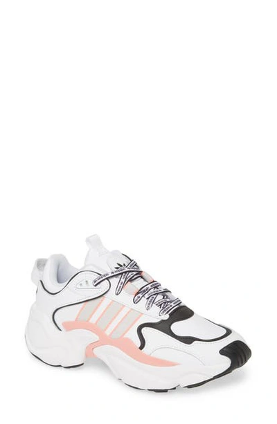 Shop Adidas Originals Magmur Runner Sneaker In White/ Grey One/ Glory Pink