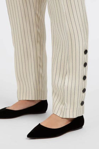 Shop Altuzarra Lidig Striped Satin-twill Trousers In Beige