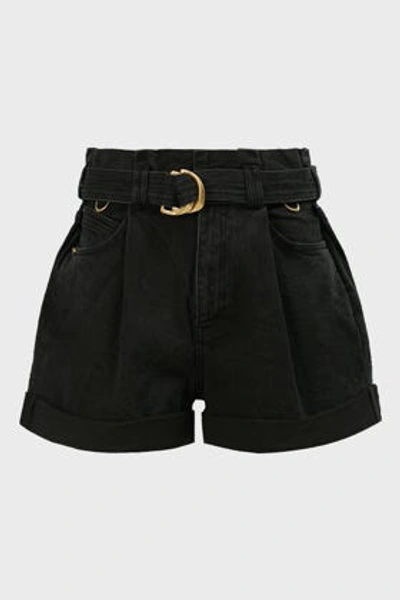 Shop Aje Eucalypt Denim Shorts In Black