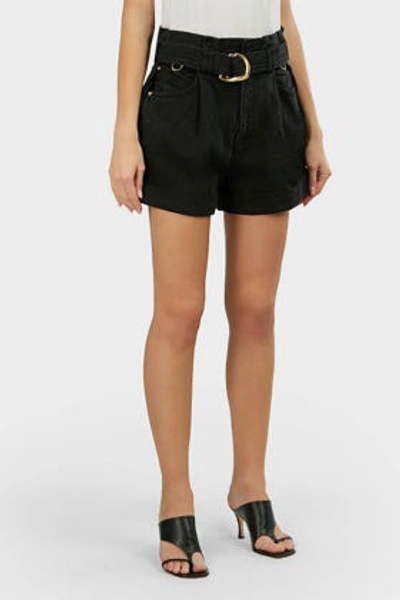 Shop Aje Eucalypt Denim Shorts In Black