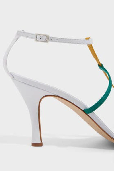 Shop Christopher Esber Rubik Tri-colour Leather Sandals In White, Yellow, Green And Red