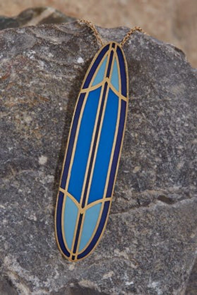 Shop Tara Hirshberg Surf Longboard Pendant In Blue